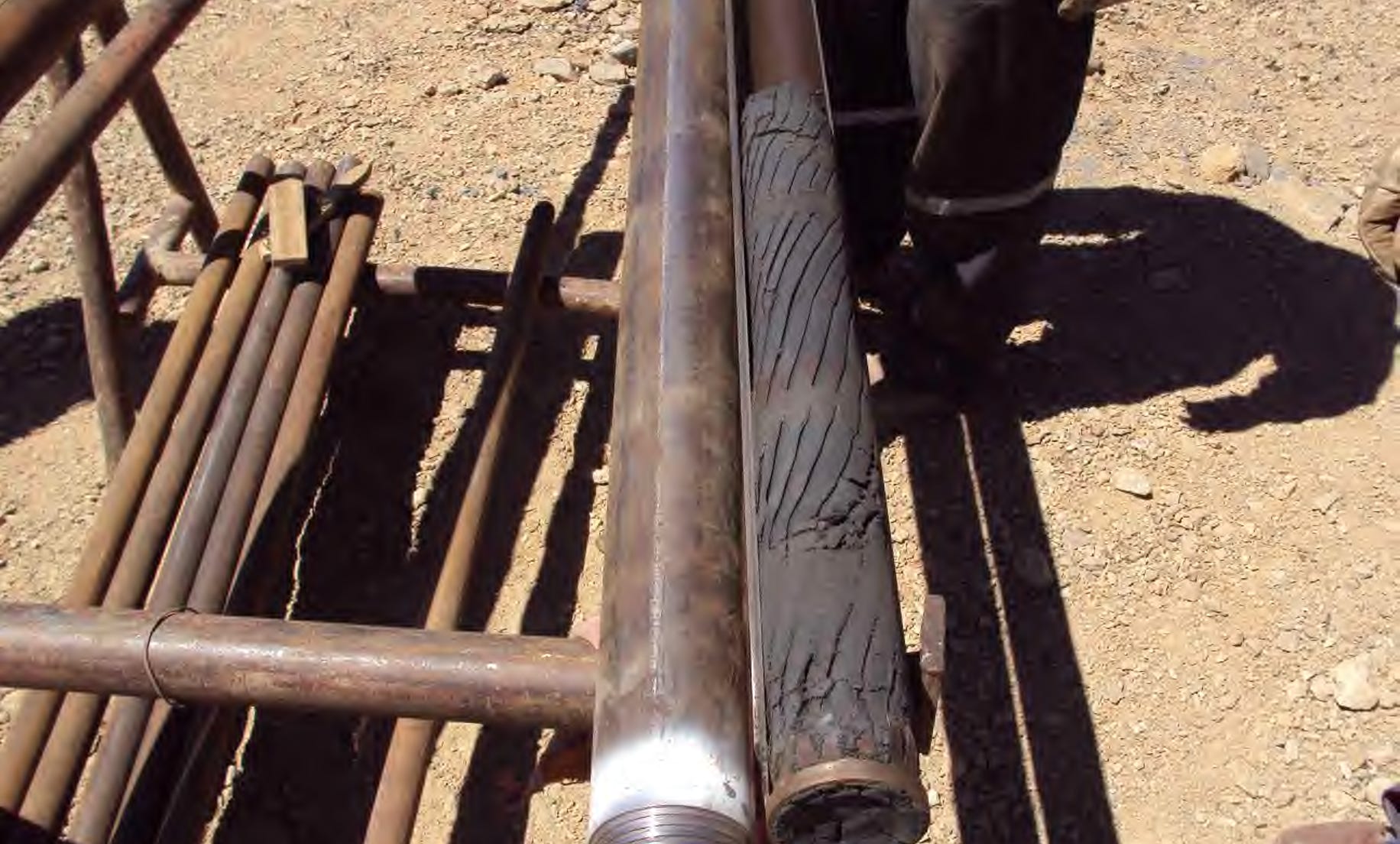 Muestra de Relaves obtenida con Tubo Interior del Sistema Hollow Stem Auger.